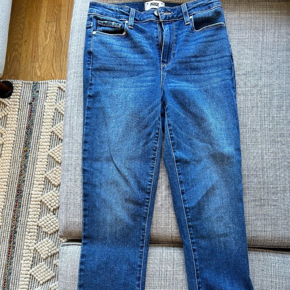 Paige Jeans Womens 27 Hoxton Slim Fray Adanah Distressed Dark Wash NWOT - Picture 4 of 7